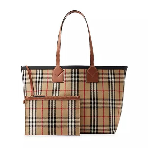 Burberry Authentic NWT Medium Heritage Check Canvas Tote - Picture 3 of 14